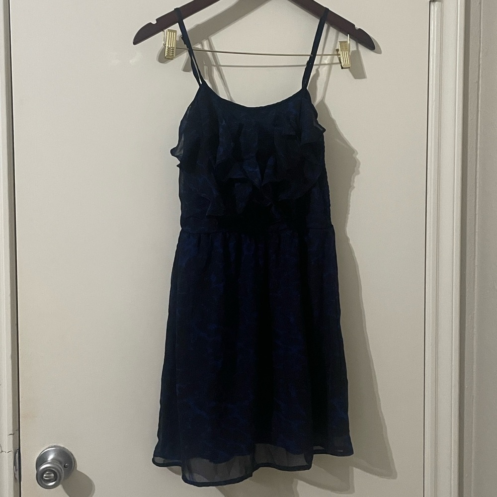 No Boundaries Rio Blue Ruffle Mini Dress - Size Medium (7-9) - Picture 2 of 7